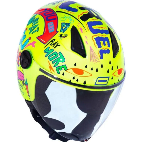 Capacete Norisk Orion Free (Aberto) Amarelo/Azul - Image 4