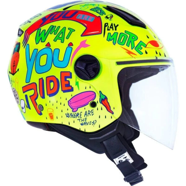 Capacete Norisk Orion Free (Aberto) Amarelo/Azul