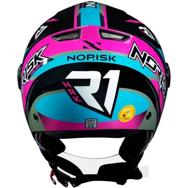 Capacete Norisk Orion R1 (Aberto) Rosa/Azul - Image 3