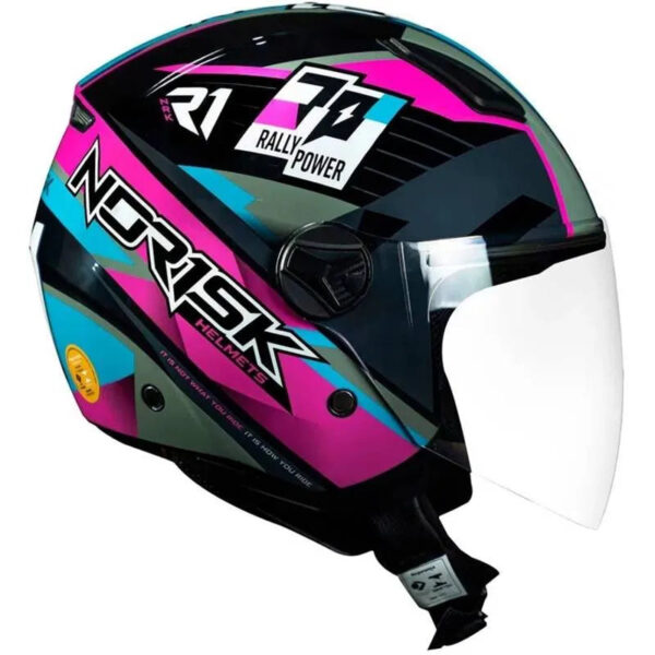 Capacete Norisk Orion R1 (Aberto) Rosa/Azul