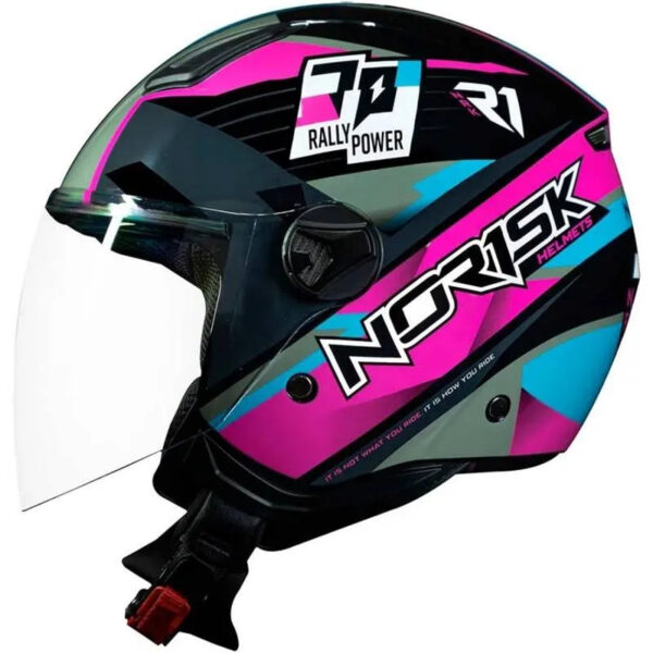 Capacete Norisk Orion R1 (Aberto) Rosa/Azul - Image 2