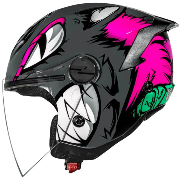 Capacete Norisk Neo Hyena (Aberto) Cinza/Rosa - Image 2