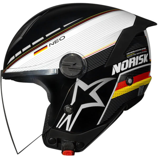 Capacete Norisk Neo Grand Prix Alemanha (Aberto) Preto/Amarelo/Vermelho