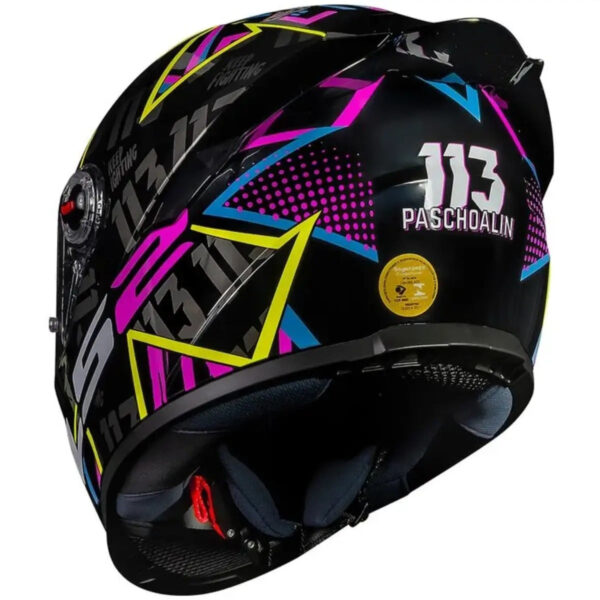 Capacete LS2 FF358 S Rafael Paschoalin - Preto/Roxo/Amarelo - Image 6