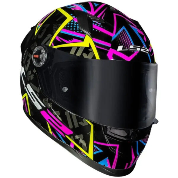 Capacete LS2 FF358 S Rafael Paschoalin - Preto/Roxo/Amarelo - Image 4