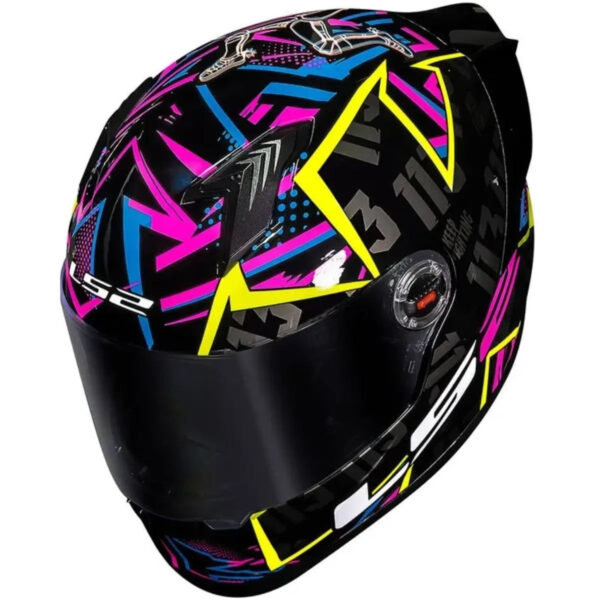 Capacete LS2 FF358 S Rafael Paschoalin - Preto/Roxo/Amarelo - Image 7