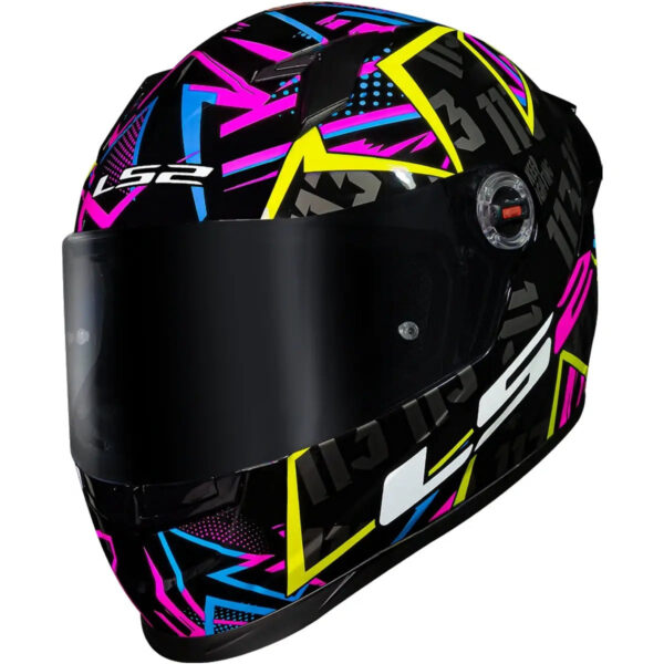 Capacete LS2 FF358 S Rafael Paschoalin - Preto/Roxo/Amarelo - Image 5