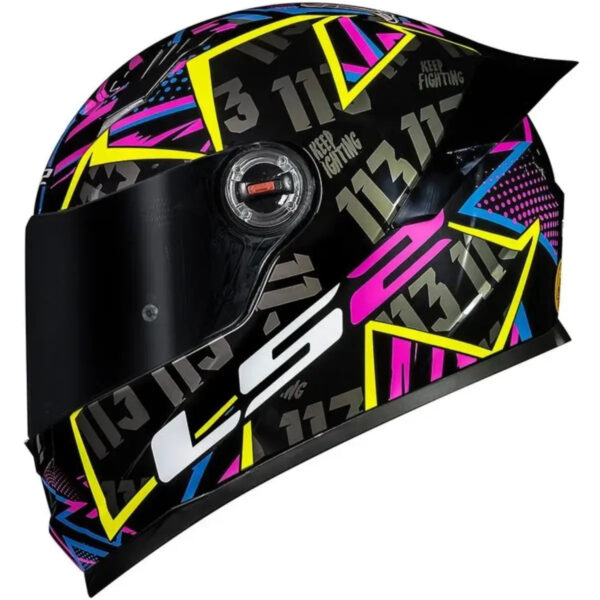 Capacete LS2 FF358 S Rafael Paschoalin - Preto/Roxo/Amarelo - Image 2