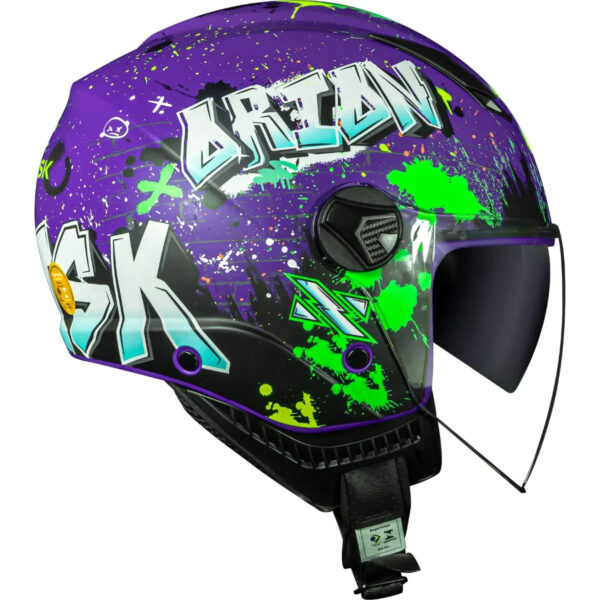 Capacete Norisk Orion SV Shine (Aberto) - Roxo/Azul/Verde