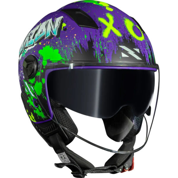 Capacete Norisk Orion SV Shine (Aberto) - Roxo/Azul/Verde - Image 4