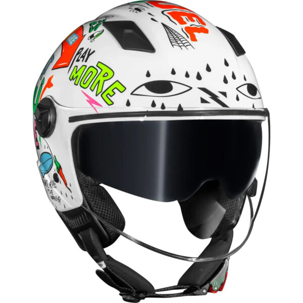 Capacete Norisk Orion SV Free (Aberto) - Branco/Laranja - Image 3