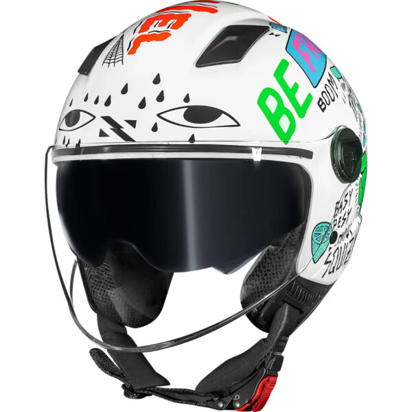 Capacete Norisk Orion SV Free (Aberto) - Branco/Laranja - Image 4