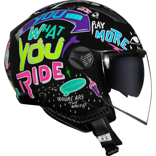 Capacete Norisk Orion SV Free (Aberto) - Preto/Roxo