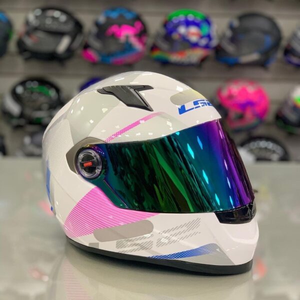 Capacete Ls2 Ff358 Tyrell Branco Violeta - Image 2