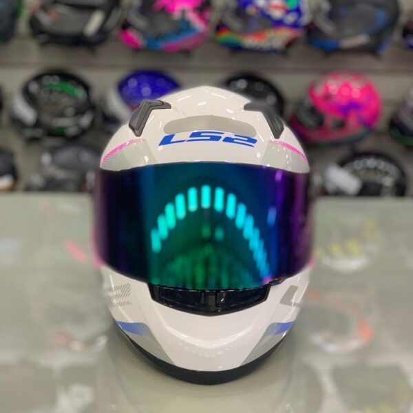 Capacete Ls2 Ff358 Tyrell Branco Violeta - Image 3