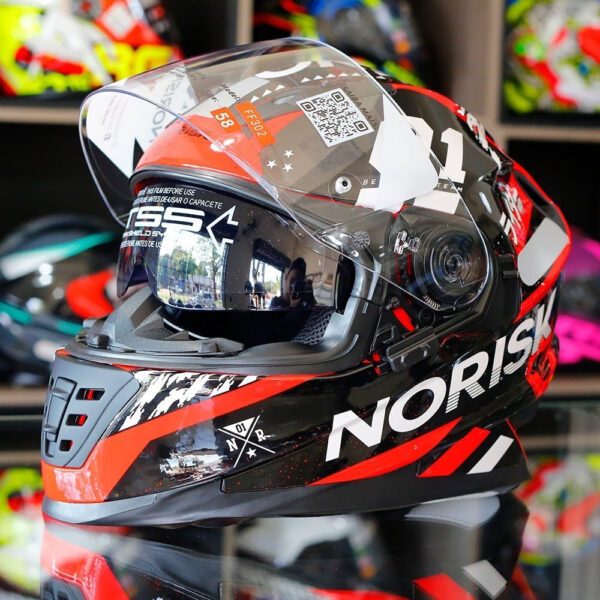 CAPACETE NORISK FF302 TOKYO VERMELHO